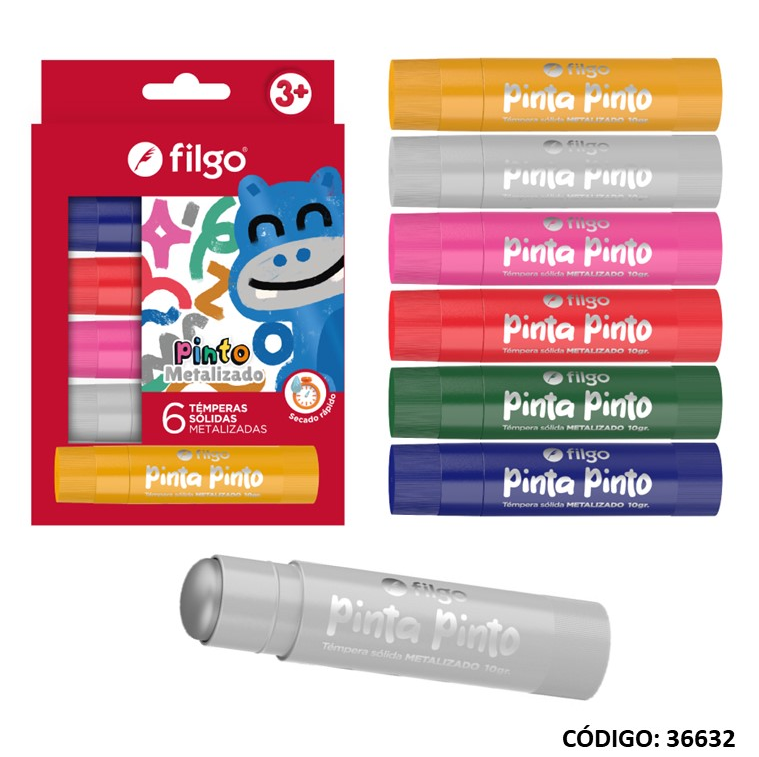 TEMPERA SOLIDA FILGO X6 COLORES METALIZADOS (L36632)