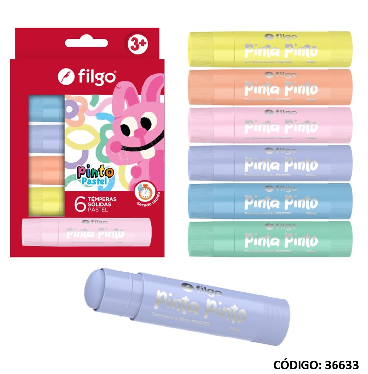 TEMPERA SOLIDA FILGO X6 COLORES PASTEL (L36633)