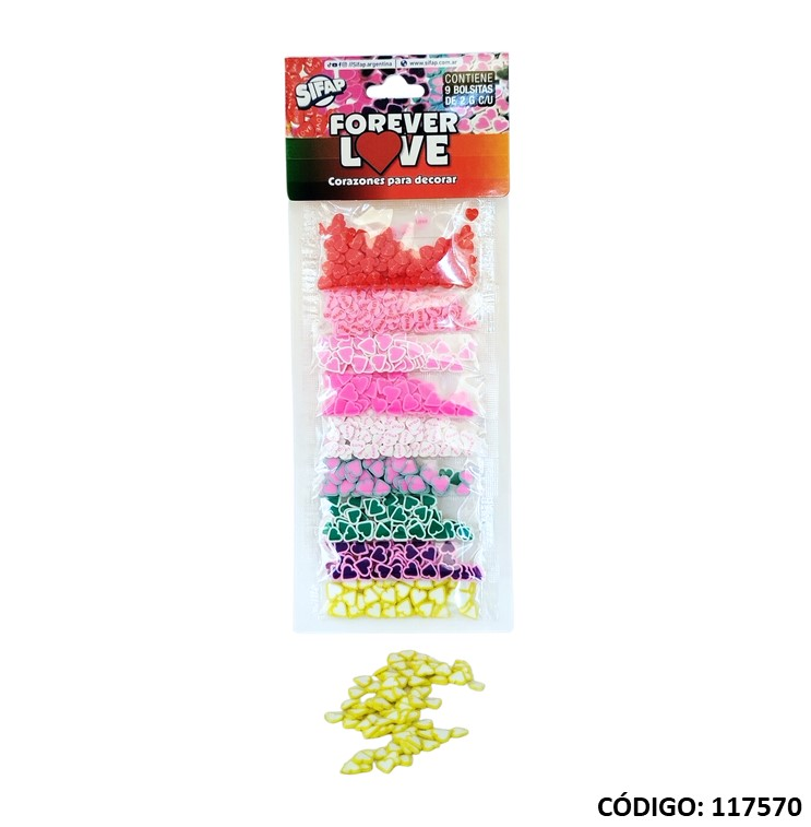 BRILLANTINA SIFAP CON FORMAS FOR EVER LOVE X9 UNIDADES (L117570)