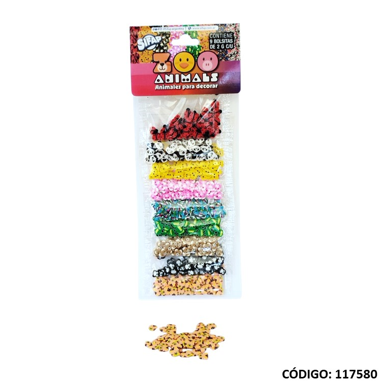 BRILLANTINA SIFAP CON FORMAS ZOO ANIMALS X9 UNIDADES (L117580)