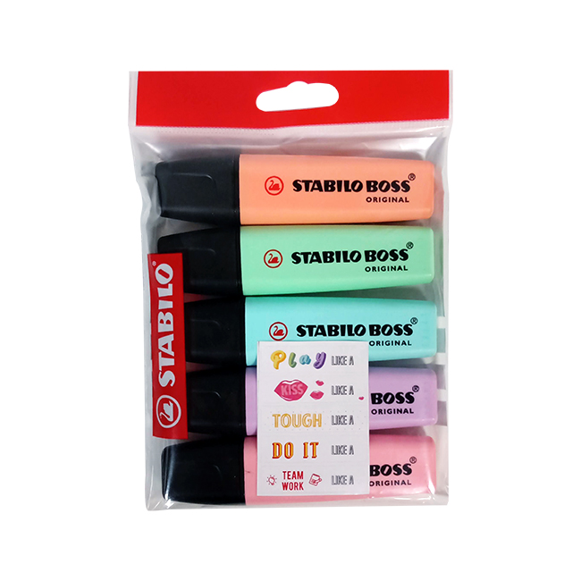 RESALTADOR STABILO BOSS PASTEL LIKE X5 COLORES (S5090)