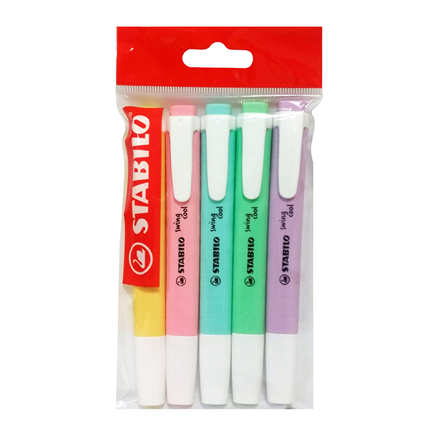 RESALTADOR SWING STABILO COOL PASTEL X5 COLORES (S4288)