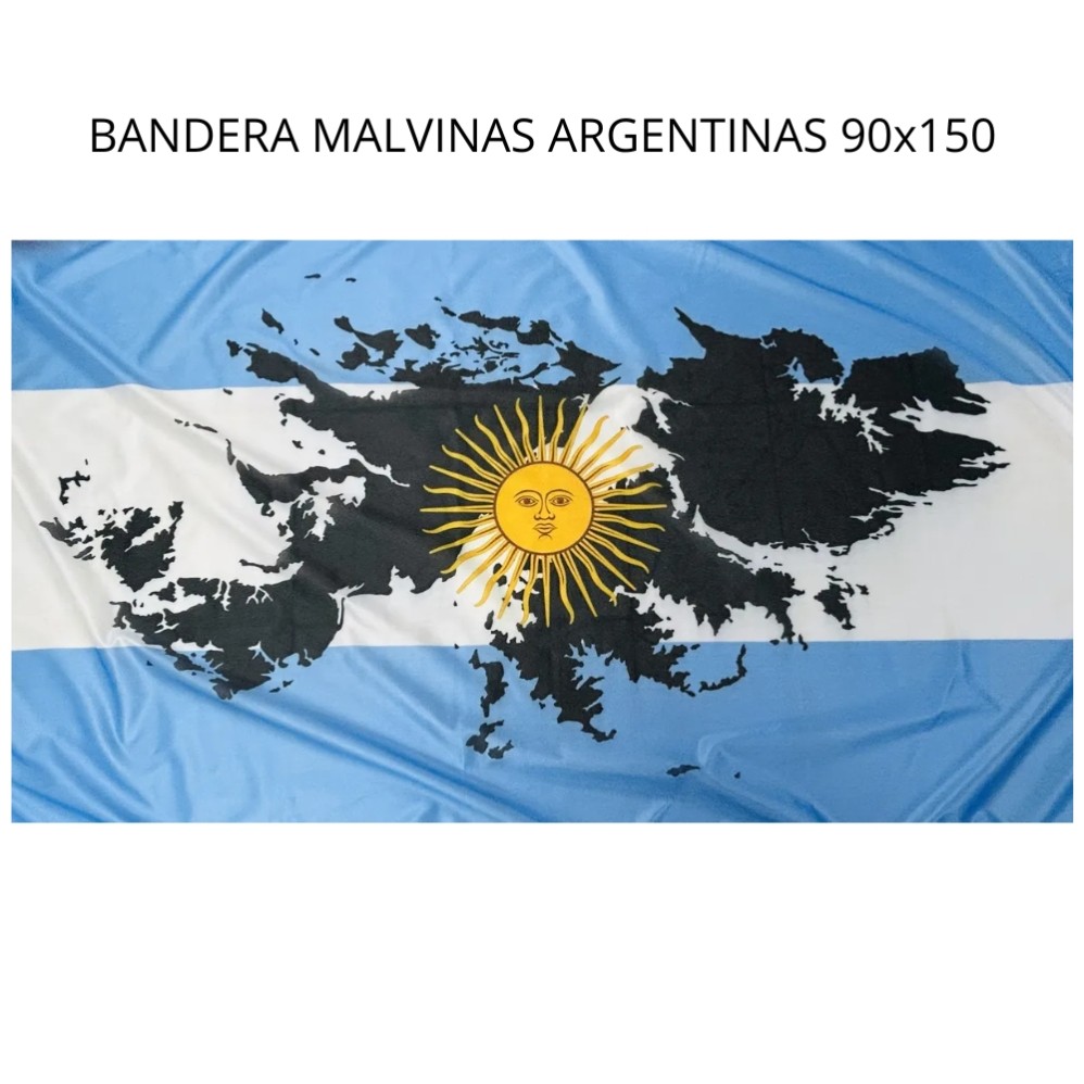 BANDERA MALVINAS ARGENTINAS 90X150cm. (L34422)