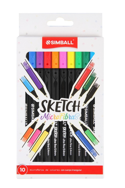 MICROFIBRA SIMBALL 0.4mm. SKETCH X10 COLORES (L41026)