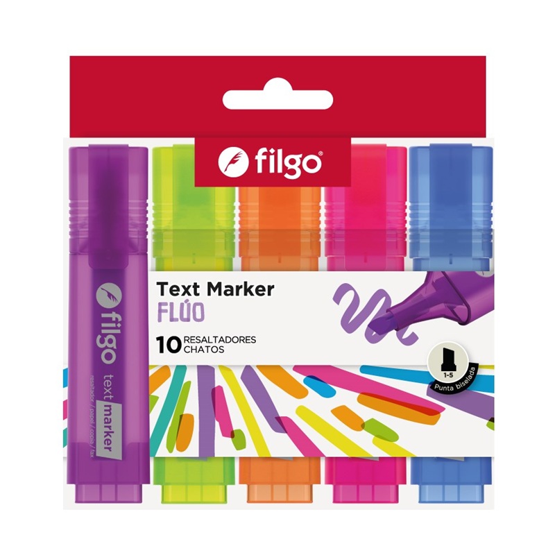RESALTADOR FILGO TEXTMARKER FLUO X10 COLORES (L34024)