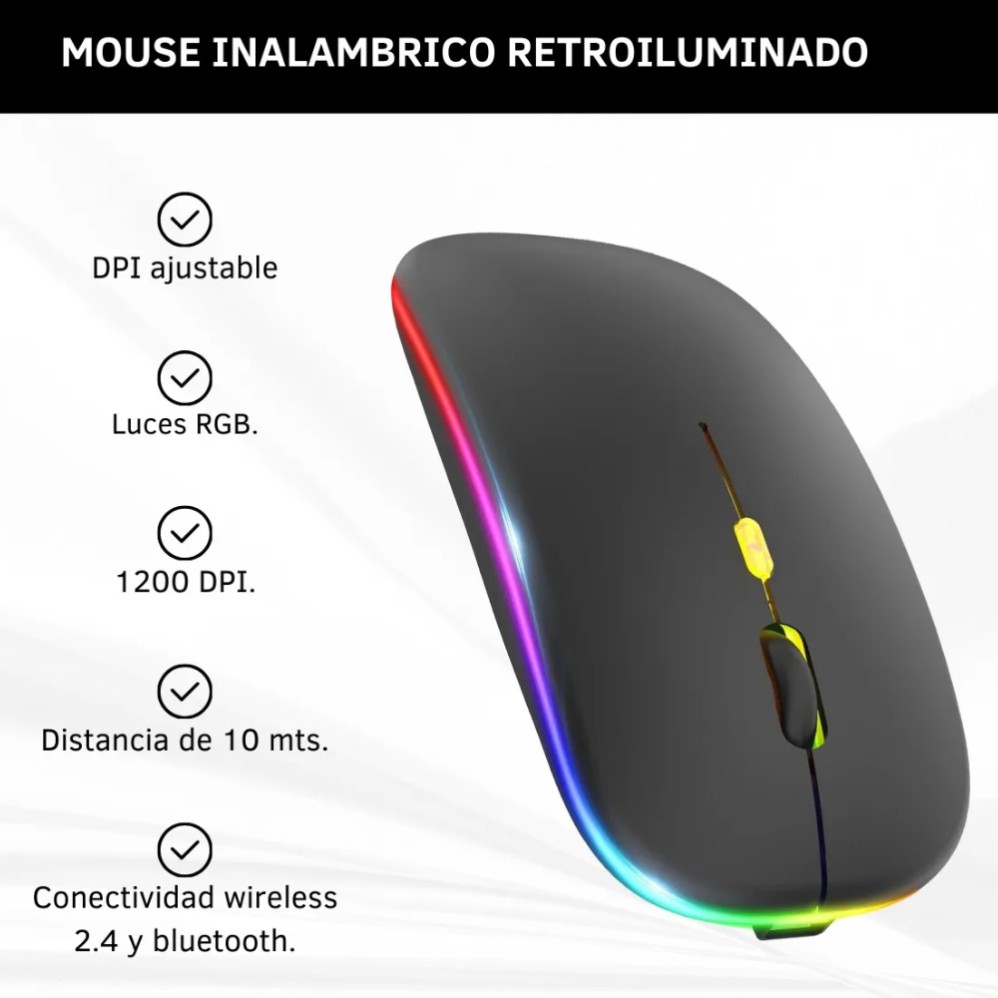 MOUSE INALAMBRICO RETROILUMINADO DINAX (L30898)