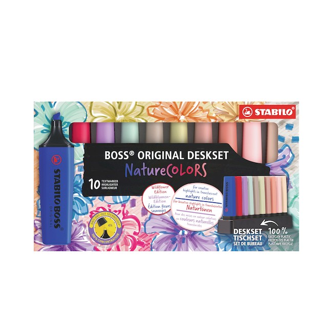 RESALTADOR STABILO BOSS NATURE WILDFLOWER X10 COLORES (S8424)