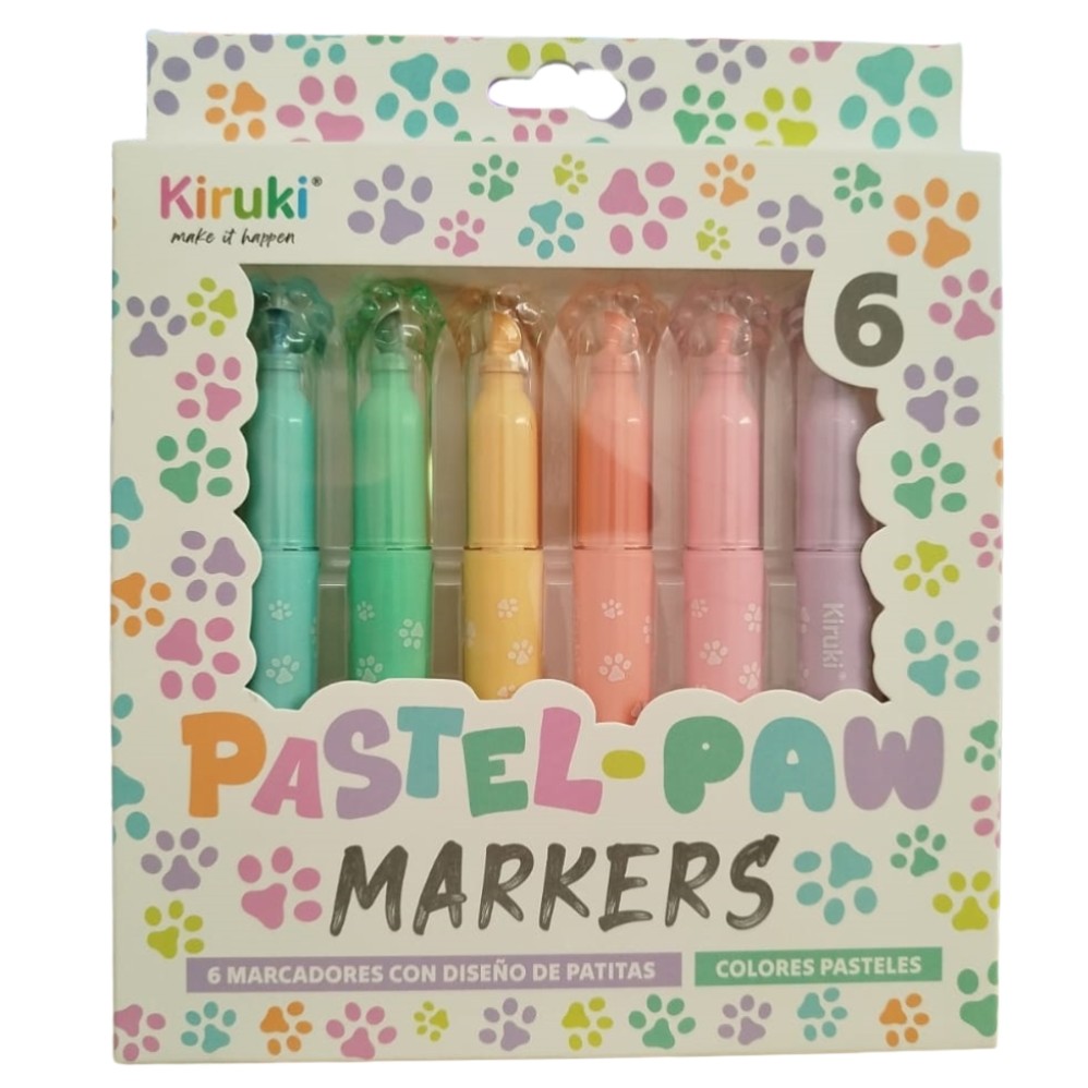 MARCADOR KIRUKI PAW-PAW X6 COLRES PASTEL (L35607)