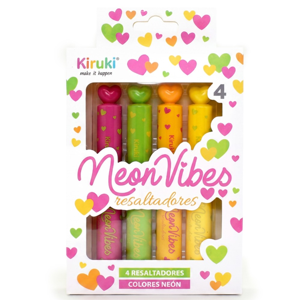 RESALTADOR KIRUKI NEON VIBES X4 COLORES (L35618)