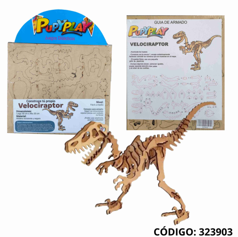 PUZZLE 3D MADERA VELOCIRAPTOR (J323903)