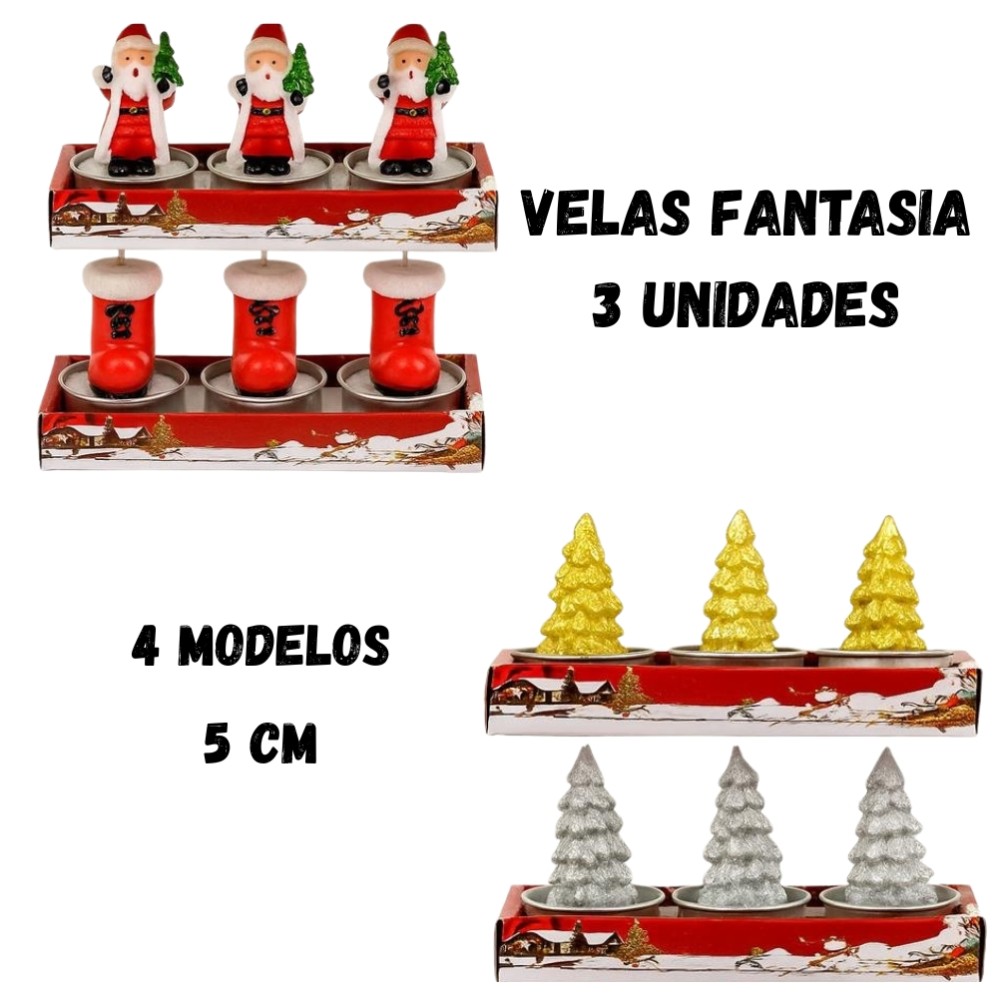 VELAS NAVIDAD FANTASIA X3 UNIDADES (R36110)