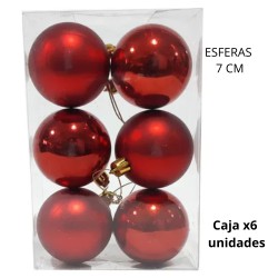 ESFERA NAVIDAD 7cm. X6 UNIDADES (R32075)