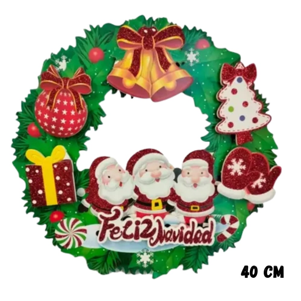 CORONA FELIZ NAVIDA 40cm. (R36114)