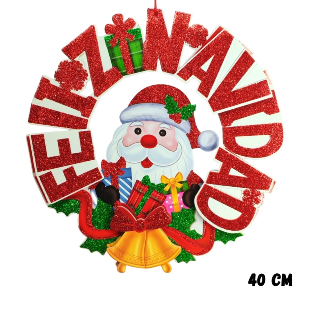 CORONA FELIZ NAVIDAD 40cm. (R36113)