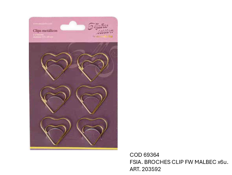 BROCHES CLIP FW MALBEC X6 UNIDADES (L69364)
