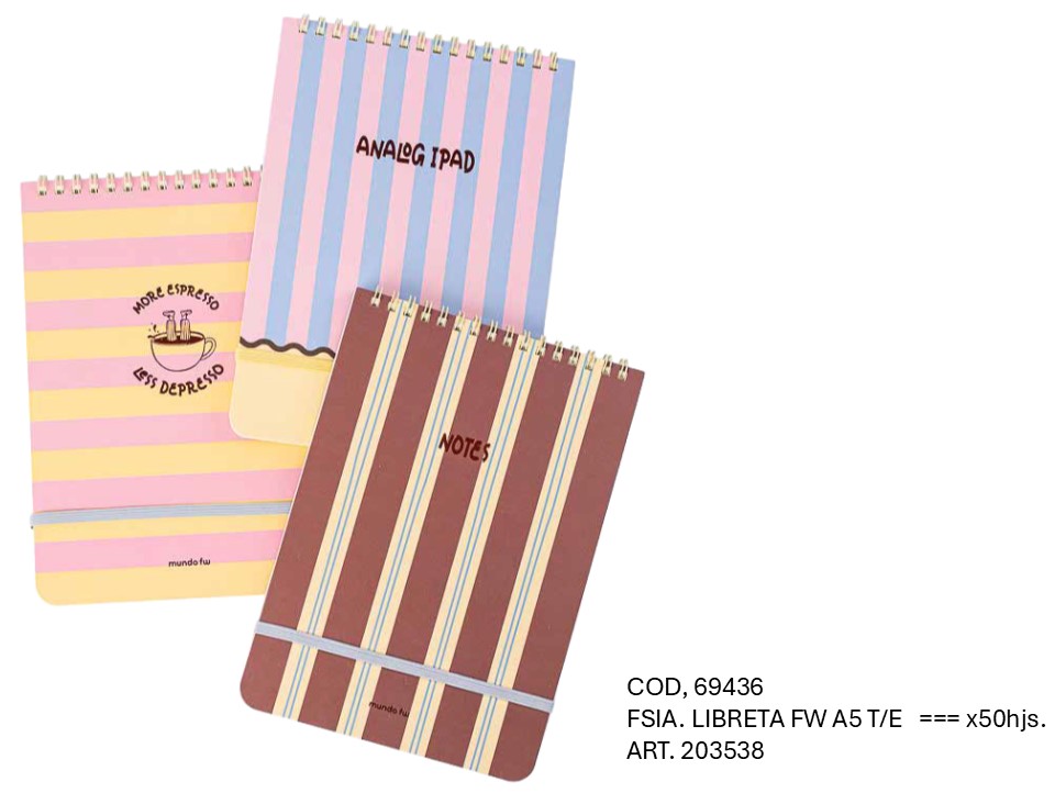 LIBRETA FW A5 RAYADA X50hjs. (L69436)