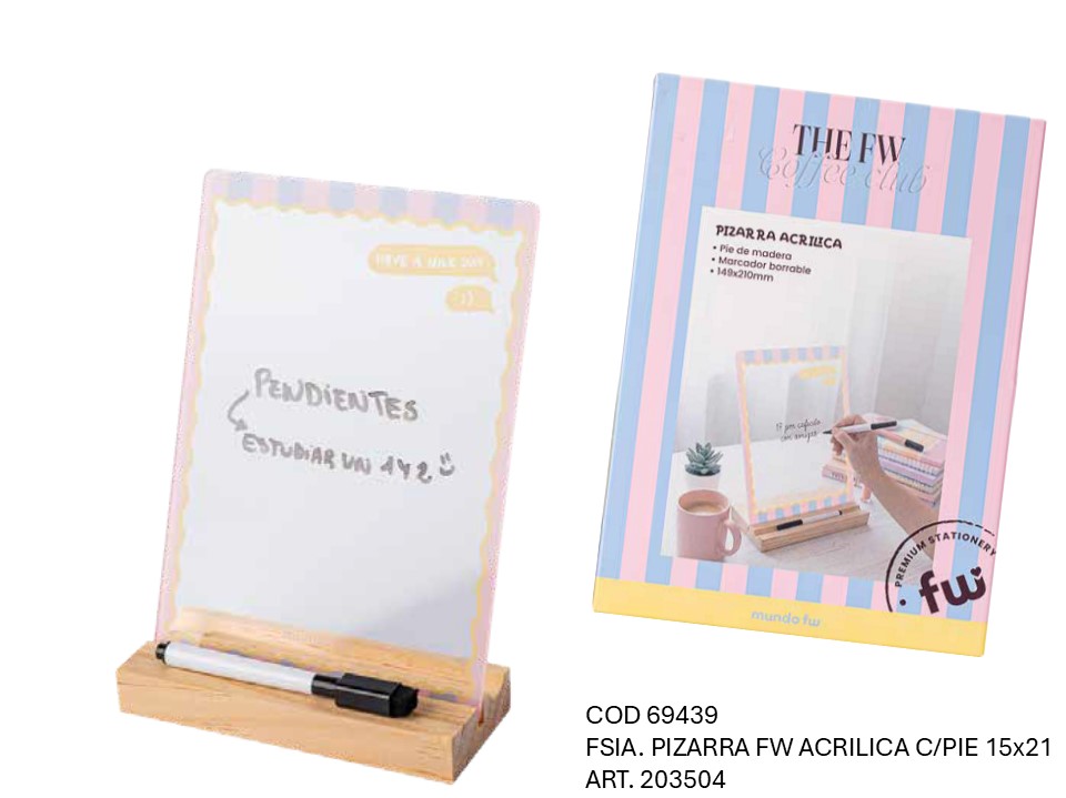 PIZARRA FW ACRILICA CON PIE 15X21 COFEE (L69439)