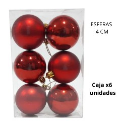 ESFERA NAVIDAD 4cm. X6 UBIDADES (R32078)