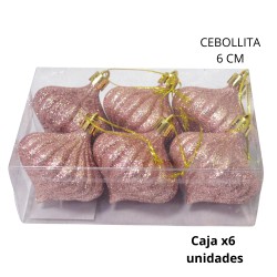 ADORNO NAVIDAD CEBOLLITA 6cm. X6 UNIDADES (R32068)
