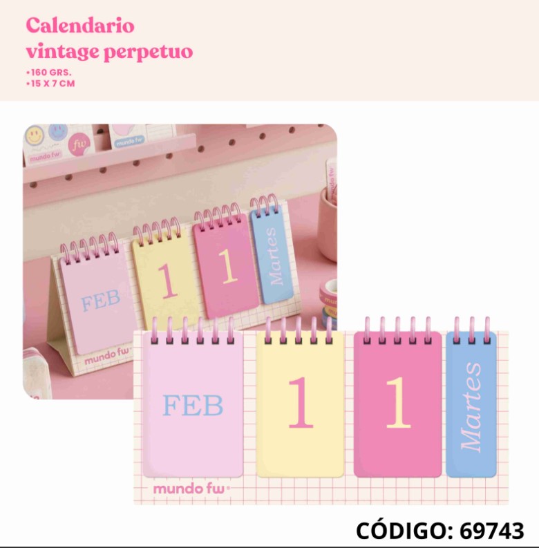 CALENDARIO 2027 FW DE ESCRITORIO VINTAGE (L69743)