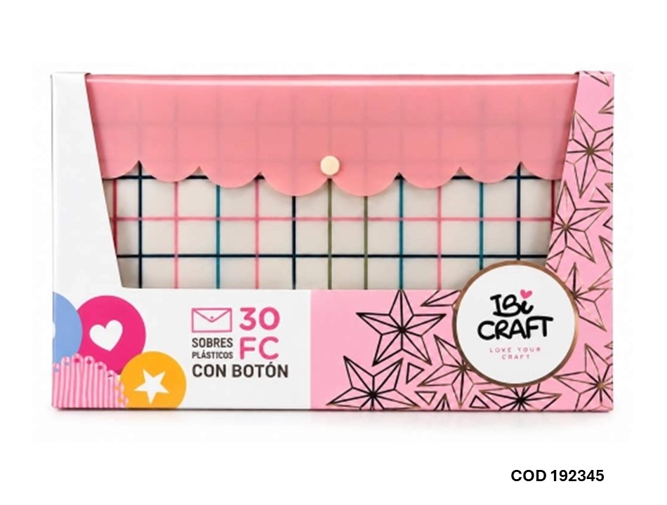 SOBRE IBI CRAFT POLIPROPILENO OFICIO CON BOTON (L192345)