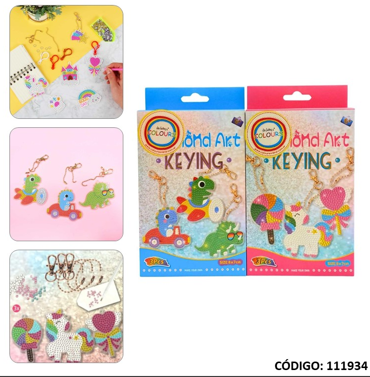 ARTE CON DIAMANTES LLAVERO X3 (J111934)