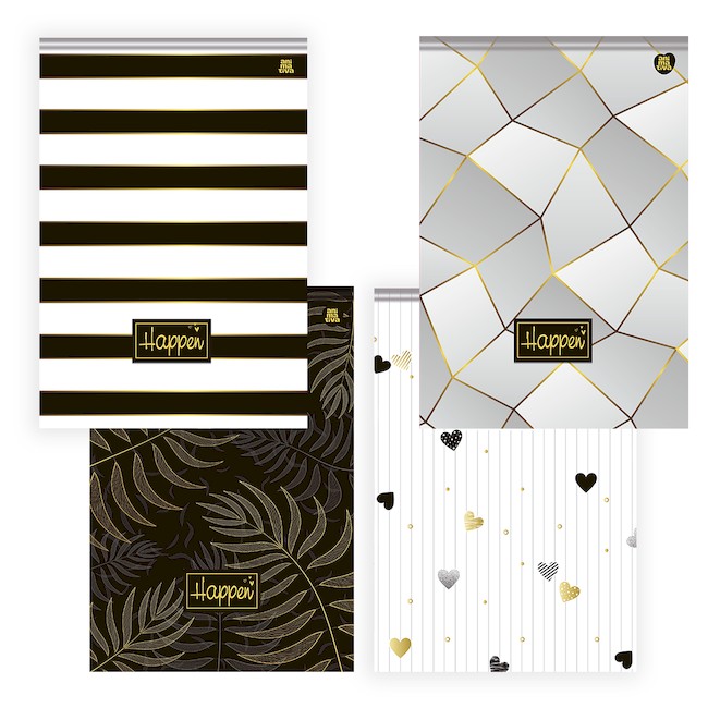 BLOCK TAPA DURA 17X25cm. HAPPEN X80hjs. RAYADO (S8277)