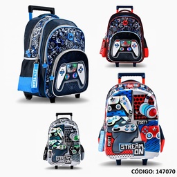 MOCHILA CARRO 18&quot; FOOTY JOYSTICK CON LUZ (L147070)