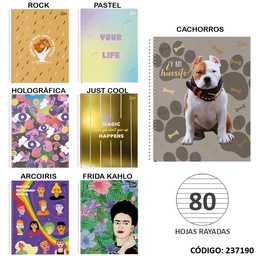 [L237190] CUADERNO A4 SEMIRRIGIDO PPR RAYADO X80hjs.  (L237190)