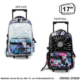 MOCHILA 18&quot; CHIMOLA TRAMA CRISTAL ESPALDA(L270250)
