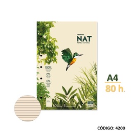 [L4200] BLOCK A4 LEDESMA NAT RAYADO x80hjs. RAYADO (L4200)