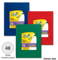 [L4640R] CUADERNO 3 EXITO TAPA DURA CUADRICULADO x 48h ROJO (L4640R)