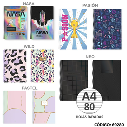 [L69280] CUADERNO A4 SEMIRRIGIDO F.W. ===x80hjs. (L69280)