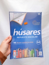 [L110300] REPUESTO A4 HUSARES  CUADRICULADO  x 48 Hj. (L110300)