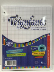 [L11670C] REPUESTO N3 TRIUNFANTE CUADRICULADO x 96hjs (L11670)