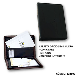 [L122500] CARPETA OFICIO CYB CON CIERRE SIMIL CUERO (L122500)