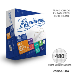 [L1390] REPUESTO N3 RIVADAVIA CUADRICULADO x480hjs. (L1390)