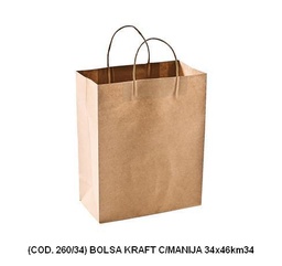 [L260340] BOLSA KRAFT CON MANIJA 35X47cm. KP-7 (L260340)