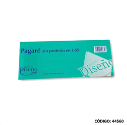 [L44560] TALON DISEÑO PAGARE U$S SIN PROTESTO (L44560)