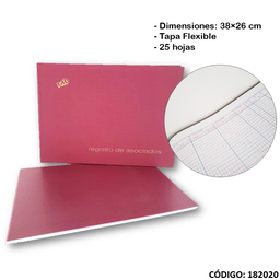 [L182020] LIBRO RAB REGISTRO DE ASOCIADOS TAPA FLEXIBLE X25hjs.  (L182020)