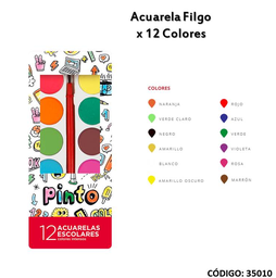 [L35010] ACUARELA FILGO PINTO x 12 COLORES (L35010)