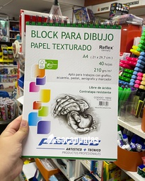 [L20347] BLOCK PARA DIBUJO A4 210grs. x 40hjs. BLANCO TEXTURADO (L20347)