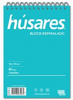 [L20484] BLOCK HUSARES CON ESPIRAL ESQUELA X80hjs. RAYADO (L20484)