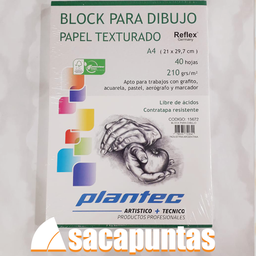 [L20276] BLOCK PARA DIBUJO PLANTEC A4 210gr. x 40hjs. BLANCO TEXTURADO (L20276)