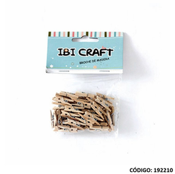 [L192210] BROCHE MADERA 25mm. IBI CRAFT NATURAL X50 UNIDADES (L192210)