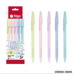 [L35640] BOLIGRAFO FILFGO STICK 0.24 X5 PASTEL (L35640)