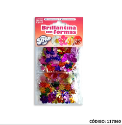 [L117360] BRILLANTINA CON FORMAS FLOWERS X5 UNIDADES (L117360)