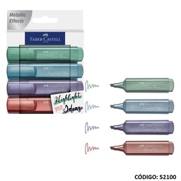 [L52100] RESALTADOR FABER CASTELL TEXTLINER 46 METAL X4 COLORES  (L52100)