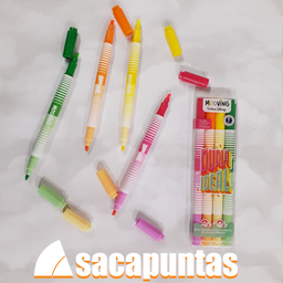 [L19221] RESALTADOR MOOVING COLORING NEON DUO x 4 COLORES (L19221)