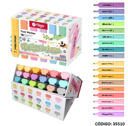 [L35510] RESALTADOR FILGO CHATO CON FRASES X18 COLORES (L35510)